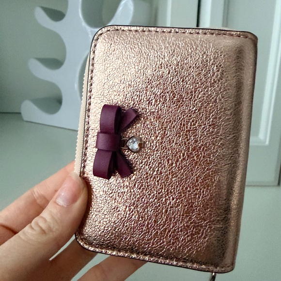 KATE SPADE Small Zip Around Card Case Wallet Other Wrapping Party Glitter NEW - Picture 5 of 16